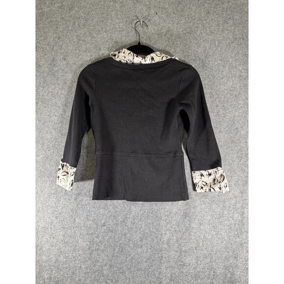 VTG Charlotte Russe Top Women's M Black 90's Y2K Babydoll Knit Collar Grunge - Picture 5 of 5